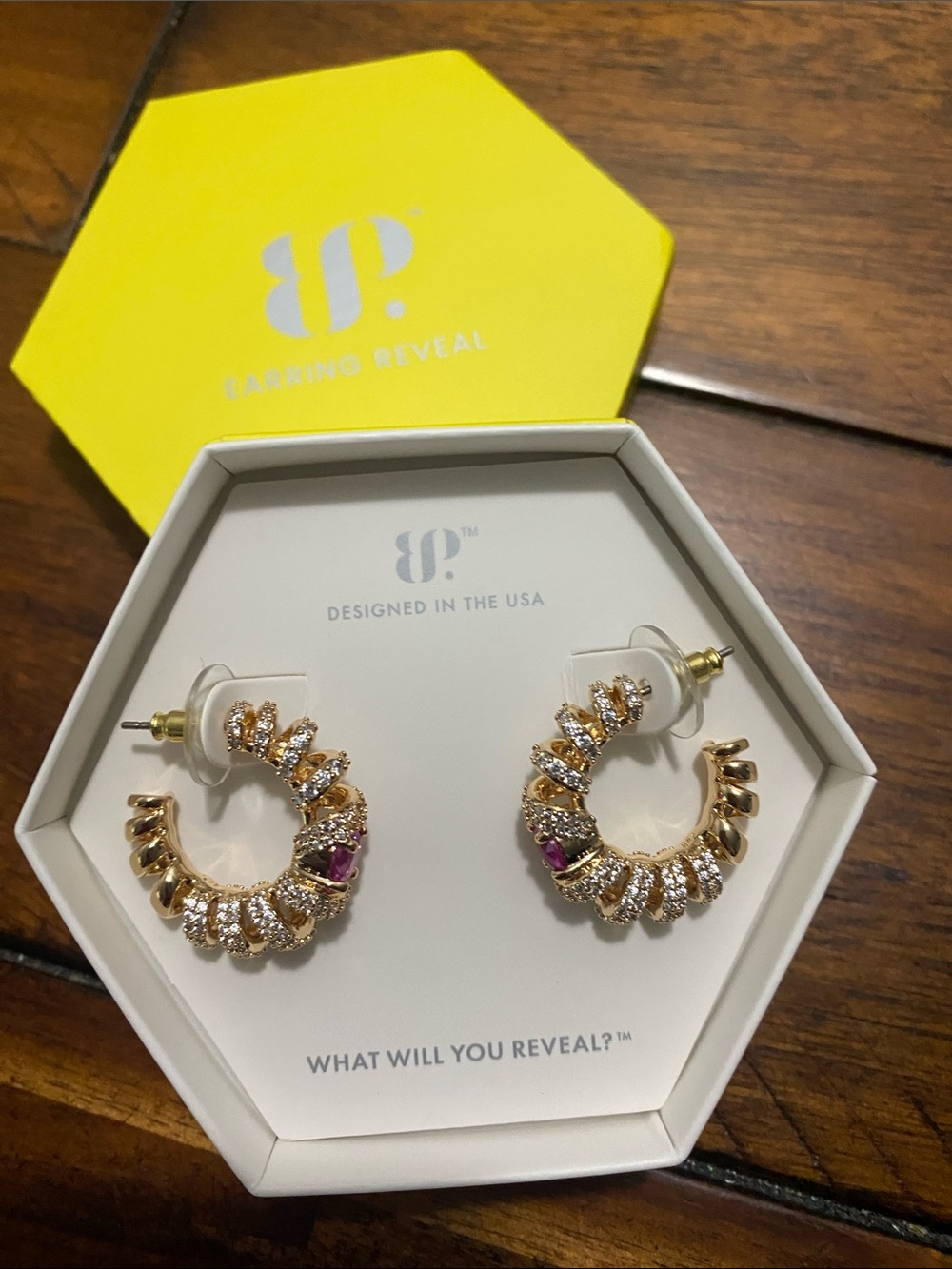 Bomb Party OG Originals Earrings - Lab Created Rose Corundum - Gold Plating